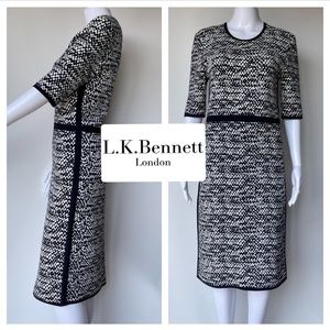 LK Bennett Black and White Patterned Dress